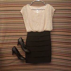 Sweet Storm gold and black mini dress